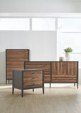 Hayden Bedroom Chest of Drawers-Walnut Stripe