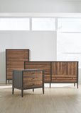 Hayden Bedroom Bedside Chest-Walnut Stripe